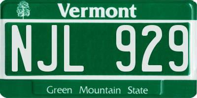 VT license plate NJL929