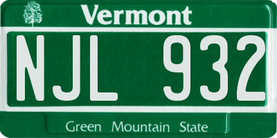 VT license plate NJL932