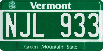 VT license plate NJL933