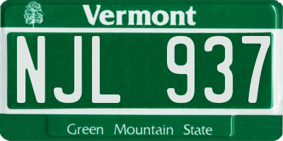 VT license plate NJL937