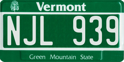 VT license plate NJL939