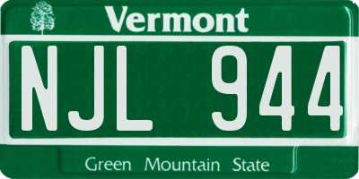VT license plate NJL944