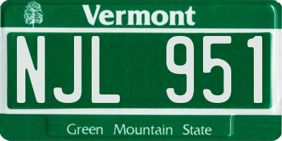 VT license plate NJL951