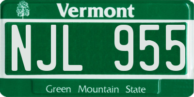 VT license plate NJL955