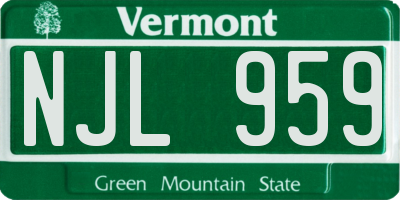VT license plate NJL959