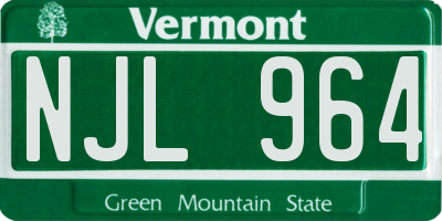 VT license plate NJL964