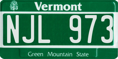 VT license plate NJL973