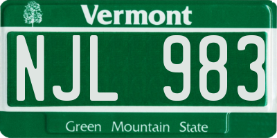 VT license plate NJL983
