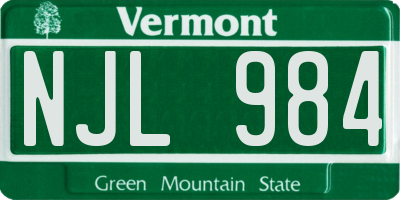 VT license plate NJL984
