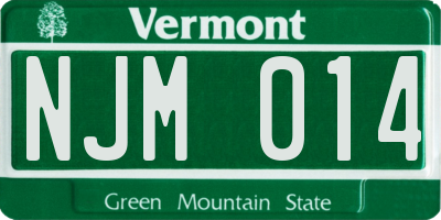VT license plate NJM014