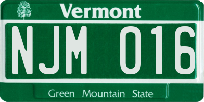 VT license plate NJM016