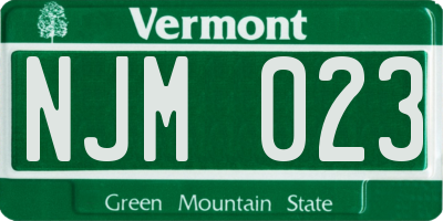 VT license plate NJM023