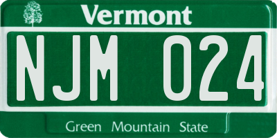 VT license plate NJM024