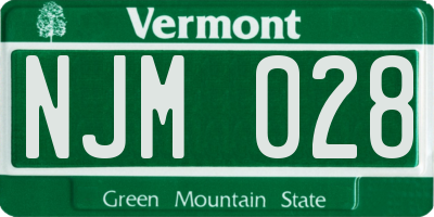 VT license plate NJM028