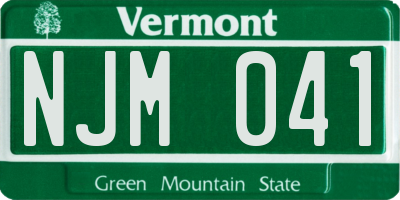 VT license plate NJM041