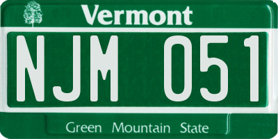 VT license plate NJM051