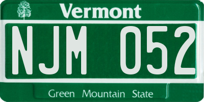 VT license plate NJM052