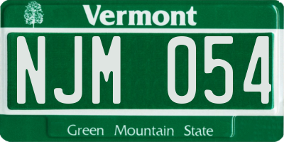 VT license plate NJM054