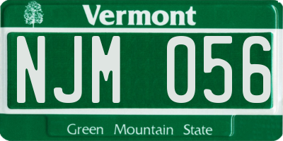 VT license plate NJM056