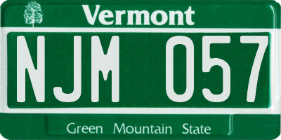 VT license plate NJM057
