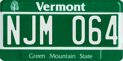 VT license plate NJM064