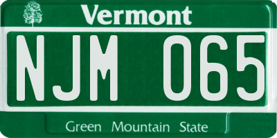 VT license plate NJM065