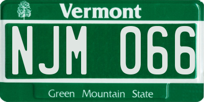 VT license plate NJM066