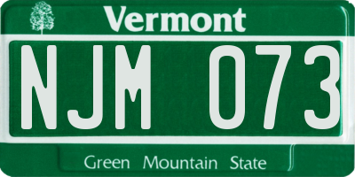 VT license plate NJM073