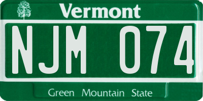 VT license plate NJM074