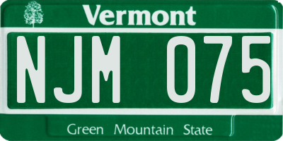 VT license plate NJM075