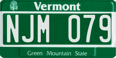 VT license plate NJM079