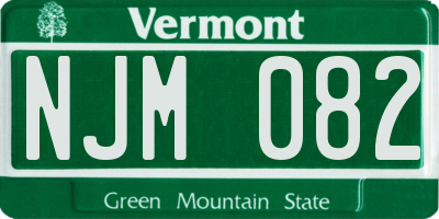 VT license plate NJM082