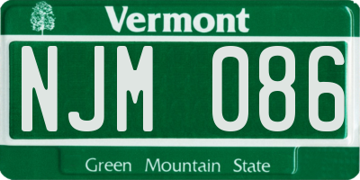 VT license plate NJM086