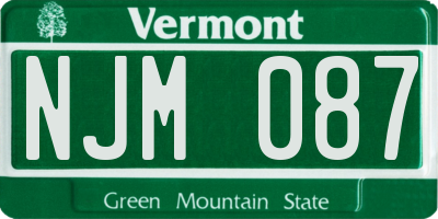 VT license plate NJM087