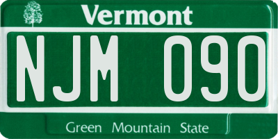 VT license plate NJM090
