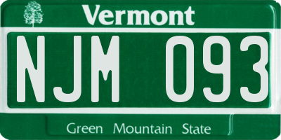 VT license plate NJM093