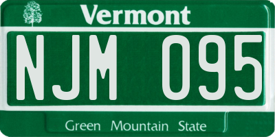 VT license plate NJM095
