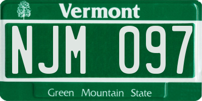 VT license plate NJM097