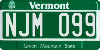 VT license plate NJM099