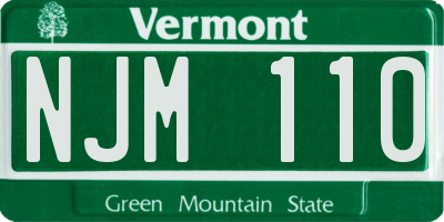 VT license plate NJM110