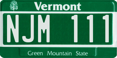 VT license plate NJM111