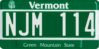 VT license plate NJM114