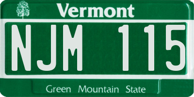 VT license plate NJM115