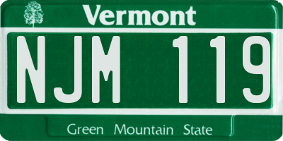 VT license plate NJM119