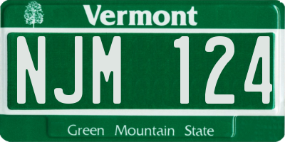 VT license plate NJM124