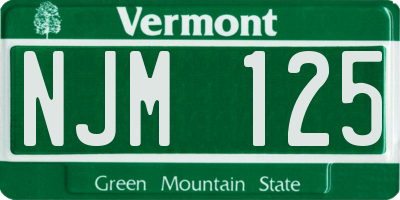VT license plate NJM125