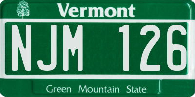 VT license plate NJM126