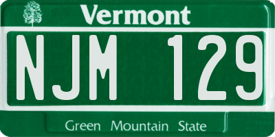 VT license plate NJM129