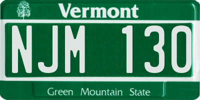 VT license plate NJM130