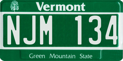 VT license plate NJM134